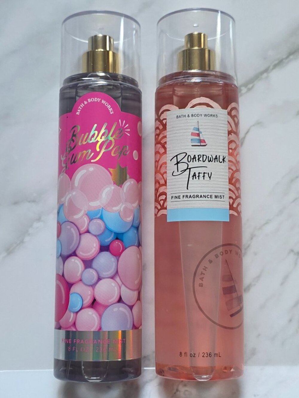 Bath & Body Works BUBBLE GUM POP & BOARDWALK TAFFY Fragrance Mist (8 oz. each)